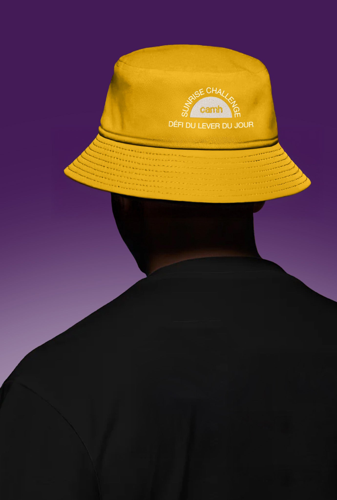 CAMH Sunrise Challenge Reversible Bucket Hat - Yellow/White